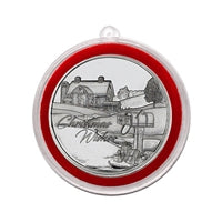 2025 Christmas Wishes Barn and Packages Scene 1oz .999 Silver Round in Ornament Holder