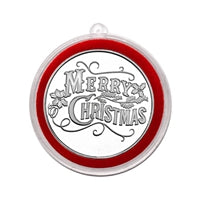 2025 "Merry Christmas" with Holly 1oz .999 Fine Silver Round in Ornament Holder