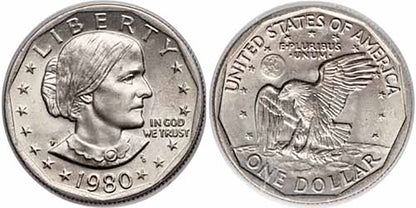 1980 - P, D, S Susan B. Anthony Dollar - 3 Coin Set