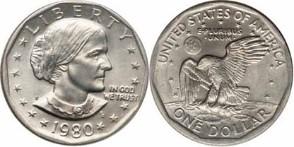 1980 - P, D, S Susan B. Anthony Dollar - 3 Coin Set