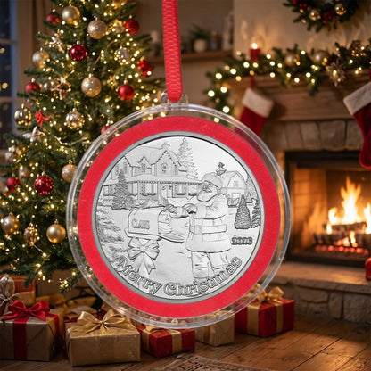 2026 Santa Claus Mailbox Letters 1oz .999 Silver Medallion in Ornament Holder