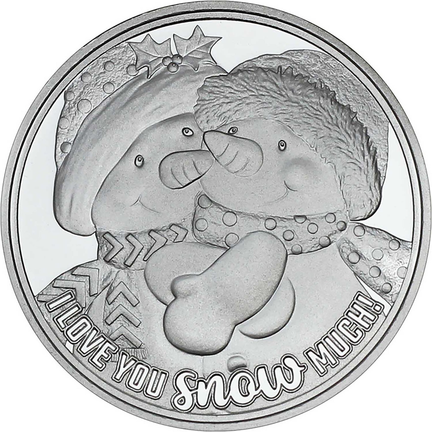 2026 I Love You So Much! Snowman 1oz .999 Silver Medallion in Ornament Holder