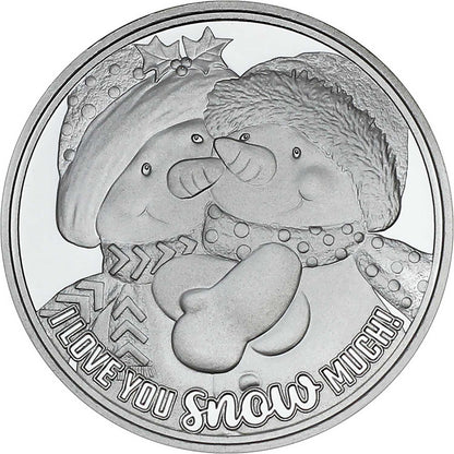 2026 I Love You So Much! Snowman 1oz .999 Silver Medallion in Ornament Holder