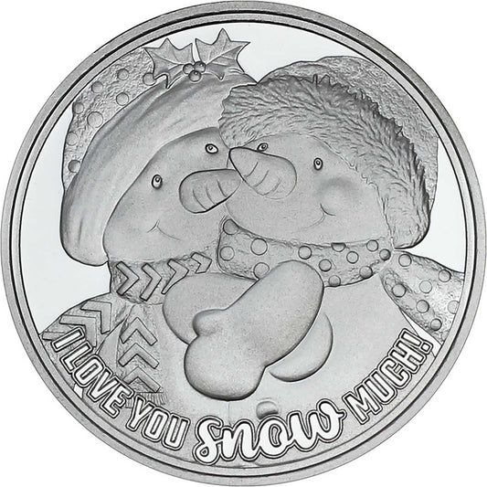 2026 I Love You So Much! Snowman 1oz .999 Silver Medallion in Ornament Holder
