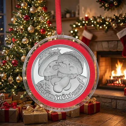 2026 I Love You So Much! Snowman 1oz .999 Silver Medallion in Ornament Holder
