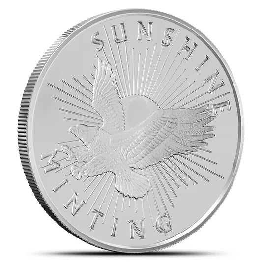 1 oz .999 Fine Silver Round - Sunshine Minting Eagle Design