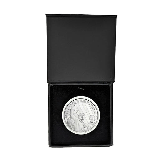 2024 President Trump Fight 7.13.24 Coin 1 Ounce Silver Round in Air Tite and Black Magnet Close Gift Box