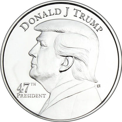 Donald Trump 47th President 1oz .999 Silver Coin in Air Tite Holder