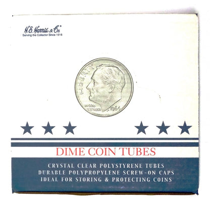Box of 100 U.S. Dime Coin Tubes