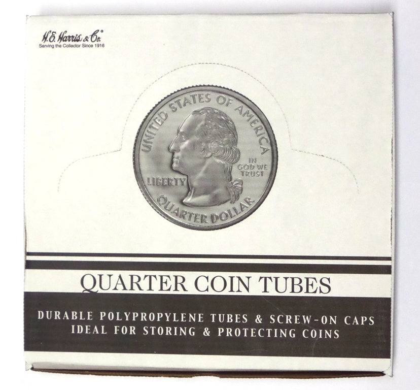 Box of 100 U.S. Quarter Coin Tubes