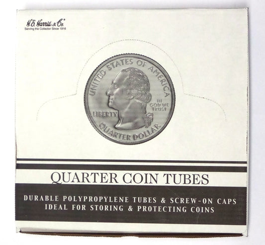 Box of 100 U.S. Quarter Coin Tubes