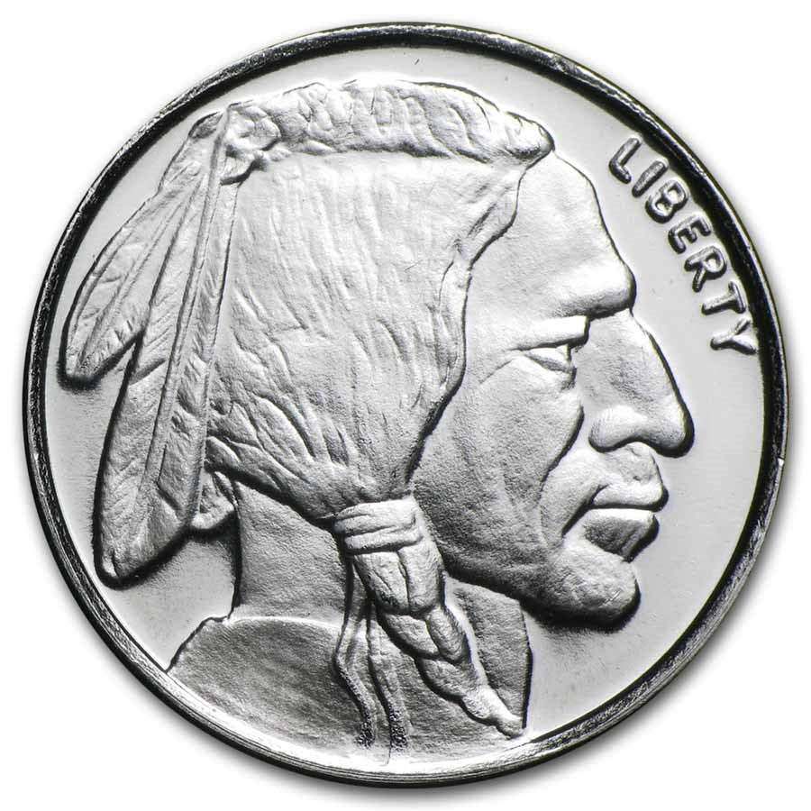1/10 oz .999 Fine Silver Round - Buffalo Design - Single Coin