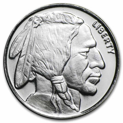 1/10 oz .999 Fine Silver Round - Buffalo Design - Single Coin