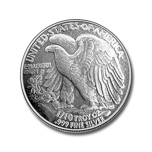 1/10 oz .999 Fine Silver Round - Walking Liberty - Single Coin