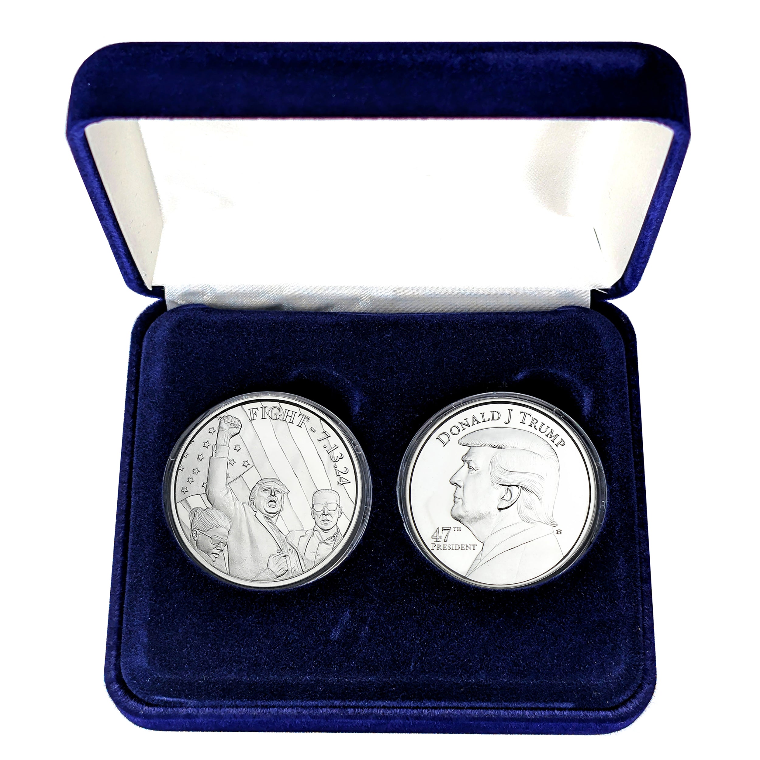 Trump 2-Coin Silver Set - Fight & 47th President 1oz .999 Fine