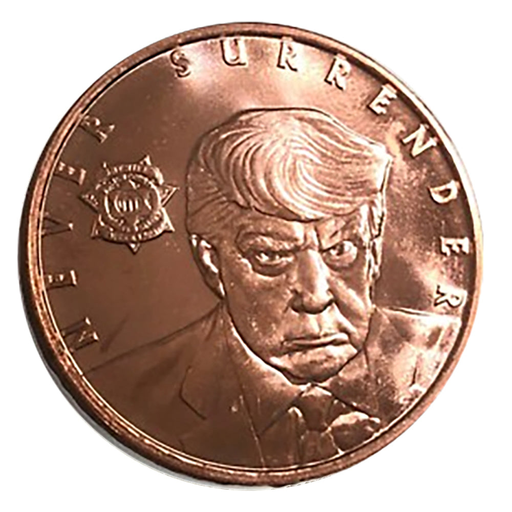 Silver and Copper 3 Coin Set - Charlie Kirk "The Fight Continues" and Trump "Fight" - 1 Ounce Silver Rounds and Trump Mug Shot Copper Round - in Blue Velvet Lined Snap Close Gift Box