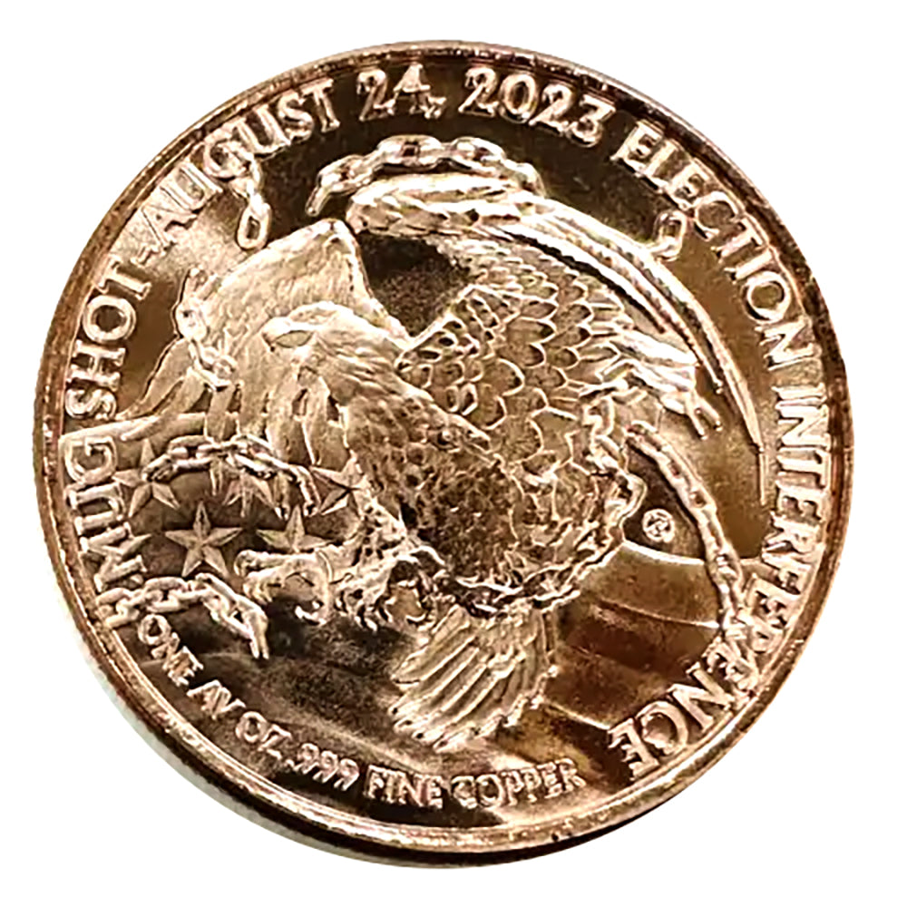 Silver and Copper 3 Coin Set - Charlie Kirk "The Fight Continues" and Trump "Fight" - 1 Ounce Silver Rounds and Trump Mug Shot Copper Round - in Blue Velvet Lined Snap Close Gift Box