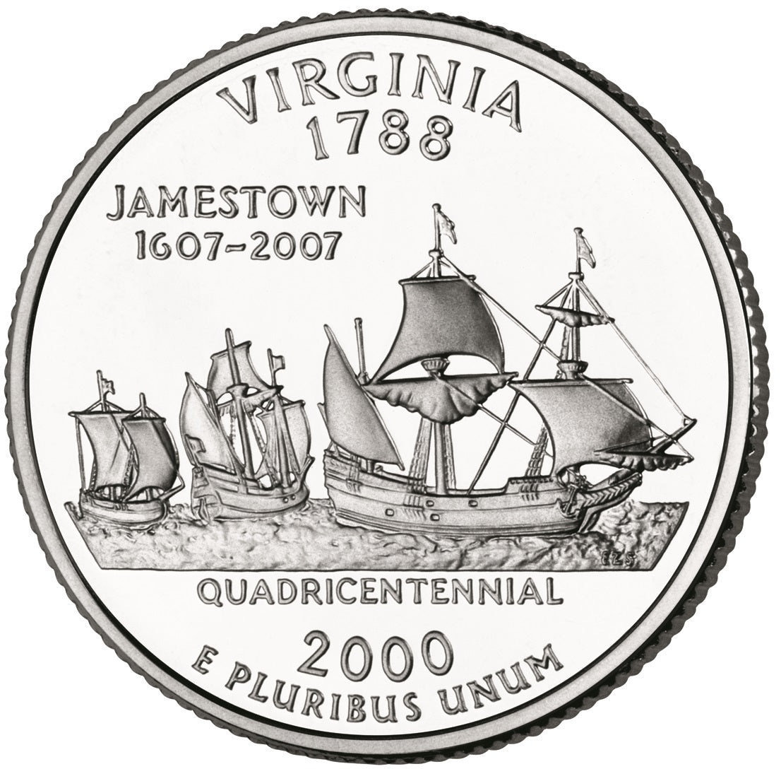 2000-D Virginia State Quarter Roll - 40 Coins BU