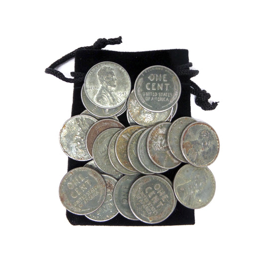 1943 - Set of 20 Steel Pennies Circulated Condition with 5 Free Bonus