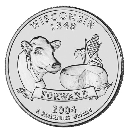 2004-D Wisconsin State Quarter Roll - 40 BU Coins