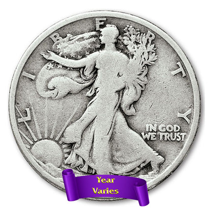 90% Silver 3-Coin Set - Circulated Half Dollar, Quarter & Dime in Black Velvet Bag