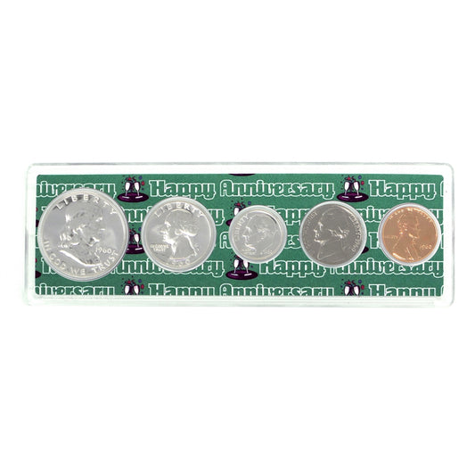 1960 - 62nd Anniversary Year Coin Set in Happy Anniversary Holder