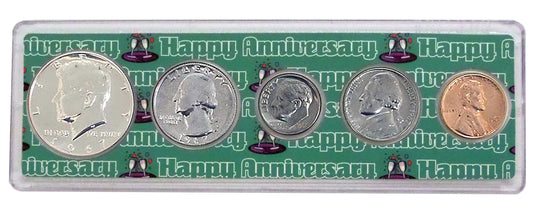 1967 - 55th Anniversary Year Coin Set in Happy Anniversary Holder