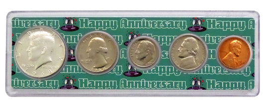 1968 - 54th Anniversary Year Coin Set in Happy Anniversary Holder