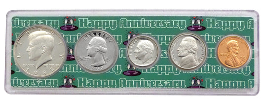 1983 - 39th Anniversary Year Coin Set in Happy Anniversary Holder