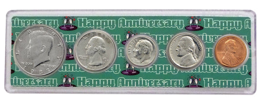 1987 Anniversary Year Coin Set - Uncirculated 5-Coin Collection in Commemorative Holder