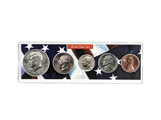 1989 Birth Year Coin Set - Uncirculated 5-Coin Collection in Patriotic Holder