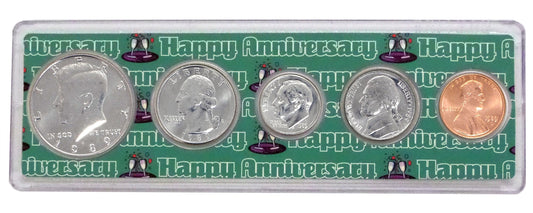 1989 Anniversary Year Coin Set - Uncirculated 5-Coin Collection in Commemorative Holder