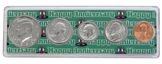 1991 Anniversary Year Coin Set - Uncirculated 5-Coin Collection in Commemorative Holder