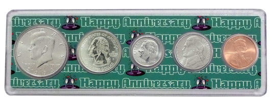 2003 - 19th Anniversary Year Coin Set in Happy Anniversary Holder
