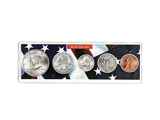 2008 Birth Year Coin Set - Uncirculated 5-Coin Collection in Patriotic Holder