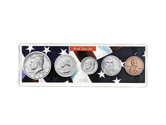 2018 Birth Year Coin Set - Uncirculated 5-Coin Collection in Patriotic Holder