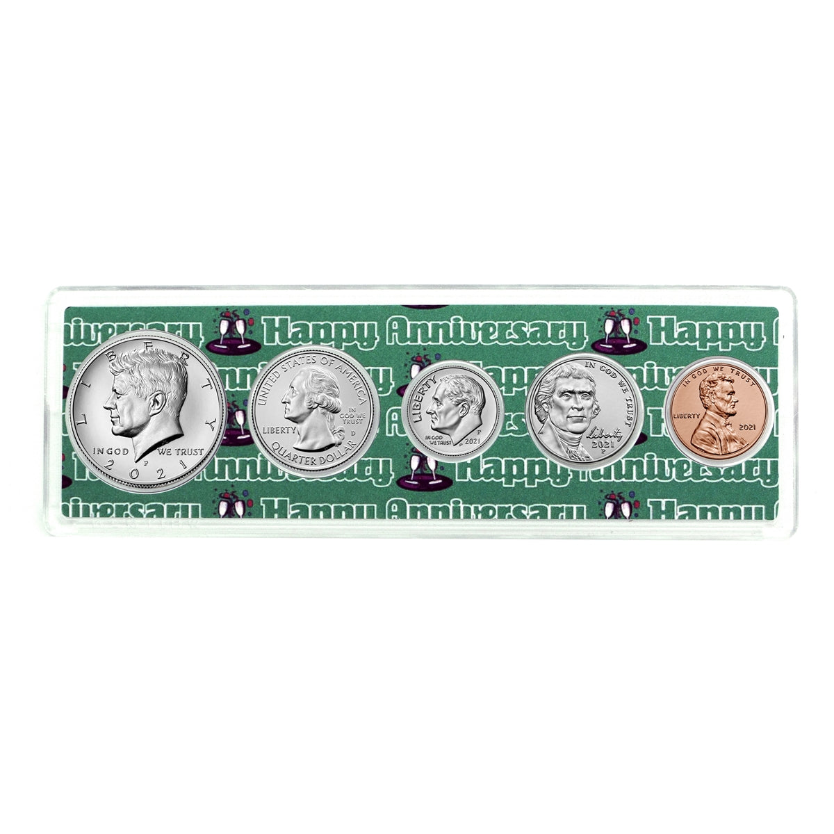 2021 5 Coin Anniversary Year Coin Set in Happy Anniversary Holder