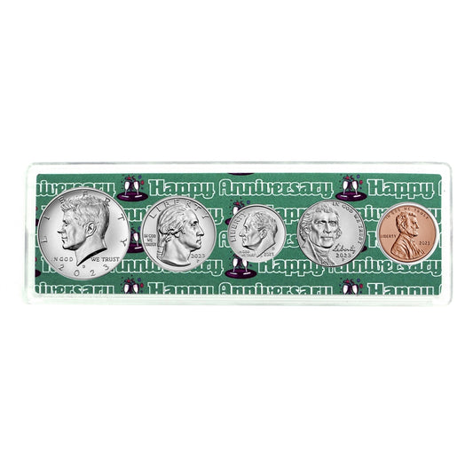 2023 5 Coin Anniversary Year Coin Set in Happy Anniversary Holder